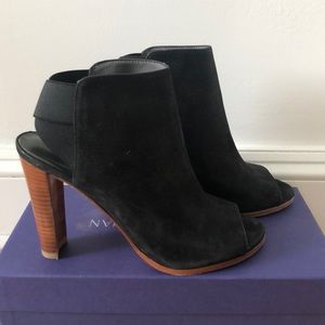 Stuart Weitzman Open Toe Leather Bootie